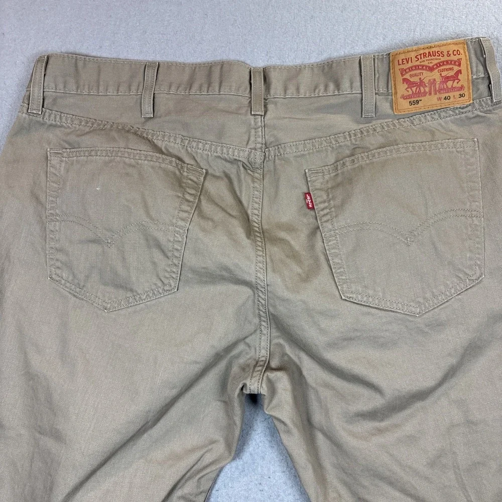 Levi's 559 Men Relaxed Straight Fit Jean 40X30 (40x27) Hemmed Brown Denim
